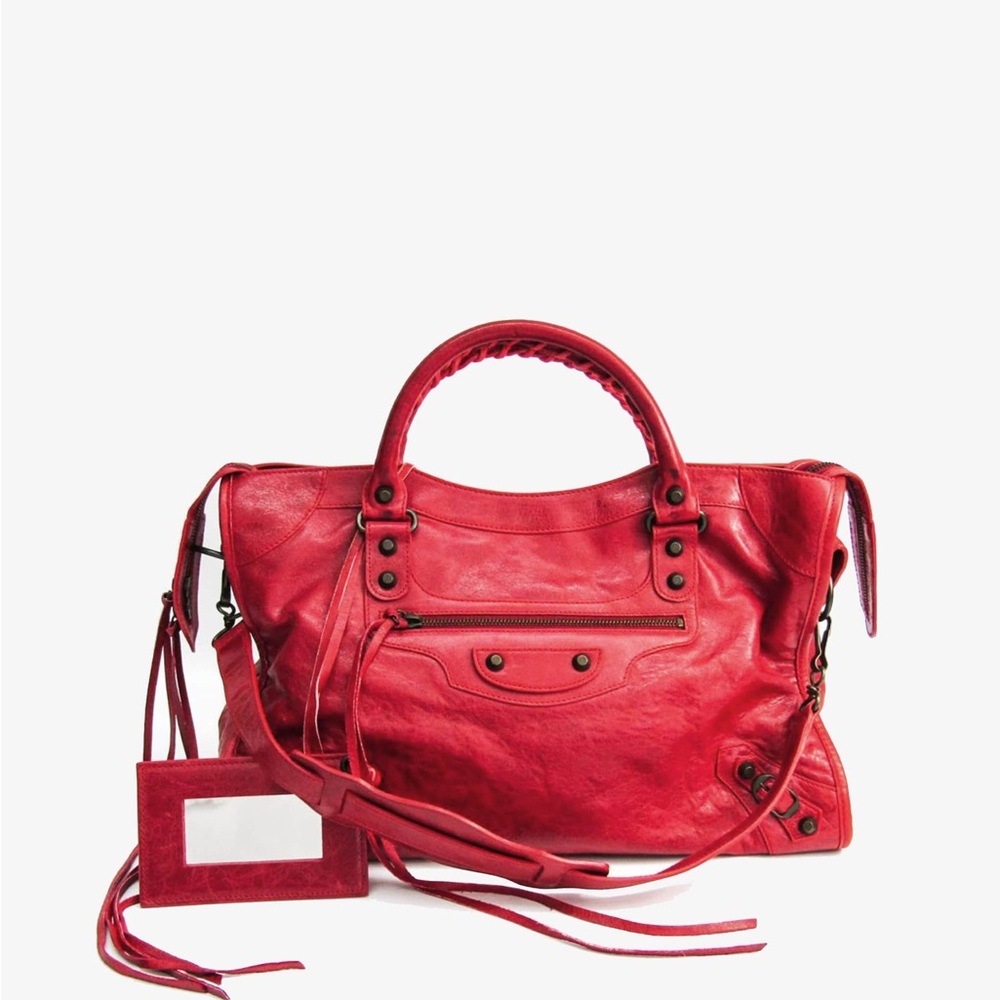 Balenciaga Red Motorcycle City Bag